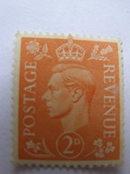 W. Brytania - król Jerzy VI - obiegowy - luzak - Mi. 201 Z ** zn. wodny !!