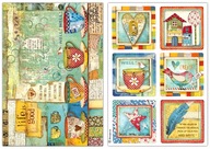 STAMPERIA * zestaw 2x papier ryżowy A4 DSFA4330 +DSFA4332 * PATCHWORK