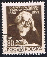 1953 Polska fi 658 - 70. rocznica śmierci Karola Marksa