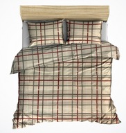 pościel bawełna lux 200x220 + 2x70x80 zamek B 403 Krateczka beżowa