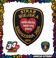 28 Naszywka Straży Miejskiej m.st. Warszawy i czerwone serce – symbol WOŚP