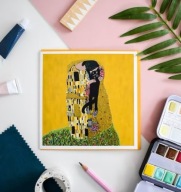 pocztówka kartka Pocałunek Gustav Klimt kot koty kartka zabawna śmieszna