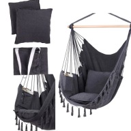 FOTEL WISZĄCY OGRODOWY KRZESŁO BRAZYLIJSKIE HAMAK DWIE PODUSZKI WYGODNY