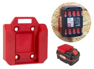 Uchwyt wieszak na baterie akumulator do PARKSIDE X 20V TEAM mocowanie czerw