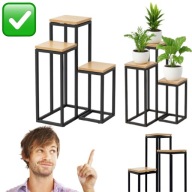 KWIETNIK REGAŁ STOJĄCY METALOWY CZARNY – STOJAK NA KWIATY XXL RENEW FORCE