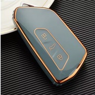 Szaro-złote etui na kluczyk VW SEAT SKODA – 3 przyciski