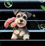 Zapach 2D PIESEK do samochodu na kratkę nawiewu WALENTYNKI