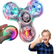FIDGET SPINNER ŚWIECĄCY LED PRZEZROCZYSTY KOLOROWY PREMIUM DLA DZIECI GRA