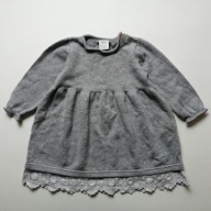 LINDEX elegancka dzianinowa sukienka organic cotton *** 68 cm