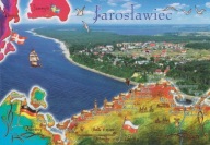 JAROSŁAWIEC - Z LOTU PTAKA - MAPKA - FLAGA