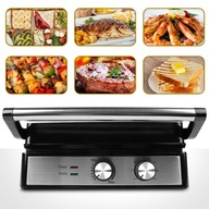 GRILL ELEKTRYCZNY OPIEKACZ ROZKŁADANY TOSTER DO KANAPEK PANINI TIMER 2500W