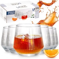 6x Szklanki RYFLOWANE do napojów wody drinków zestaw komplet szklanek 350ml