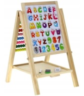 TABLICA MAGNETYCZNA KREDOWA DREWNIANA DWUSTRONNA LICZYDŁO + AKCESORIA