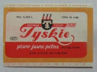 STARA ETYKIETA PIWO JASNE PEŁNE TYSKIE BROWAR TYCHY