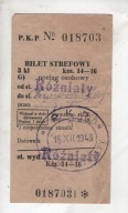 Bilet PKP, Rożniaty pow Inowrocław, 1946r., -17