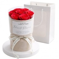 FLOWER BOX, BUKIET ZAPACHOWYCH KWIATÓW MYDLANYCH W PUDEŁKU, LED 7SZT