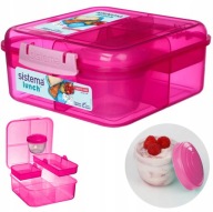 POJEMNIK ŚNIADANIOWY LUNCHBOX SISTEMA BENTO CUBE LUNCH 1250 ML RÓŻOWY