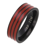 58252 Pierścionek stal chirurgiczna średnica 16 mm obrączka czarna z emalią