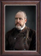 Obraz Jan Jarkowski portret w drewnianej ramie ze szkłem