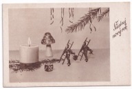 Grzyby muchomor kominiarze zabawki kości do Gry choina lata 30