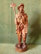 Strażnik - okazała, duża drewniana rzeźba - 50 cm.