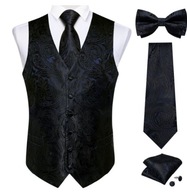 L XL Kamizelka Krawat Mucha Elegancka Męska Garniturowa czarna granatowa