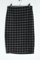 H & M spódnica ołówkowa wysoki stan krata kratka pencil dżersejowa wygodna