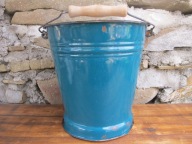 Stare SYGNOWANE emaliowane wiaderko_OLKUSZ VINTAGE PRL