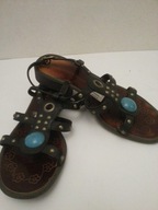 GYLLENE GRIPEN SANDAŁKI Z TURKUSEM ROZ,36/4 ELEGAN