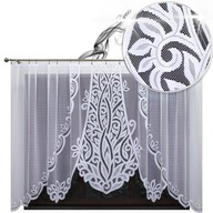 FIRANA KLASYCZNA GOTOWA ŻAKARDOWA BIAŁA WOAL 300X160 CM