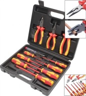 Zestaw narzędzi izolowanych VDE 1000V 11szt wkrętaki tester napięcia etui