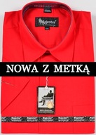 Koszula męska czerwona na krótki rękaw kołnierzyk 41/42