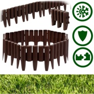 PALISADA OGRODOWA OBRZEŻA TRAWNIKOWE BRĄZOWE TWORZYWO SZTUCZNE 220 CM