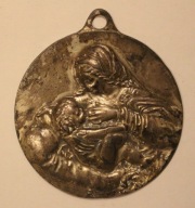 MATKA BOSKA - STARY MEDAL, MEDALIK z PRZYWIESZKA, STARY, 26, 5 gram