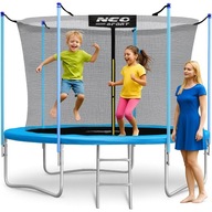 Trampolina ogrodowa dla dzieci z siatką Neo-sport 312 cm FT 10 drabinka