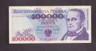 Polska - banknot - 100000 Złotych 1993 rok seria M