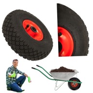 KOŁO KÓŁKO DO TACZKI WÓZKA 260X85MM 3,00/4 FI20 Z DĘTKĄ POMPOWANE MOCNE