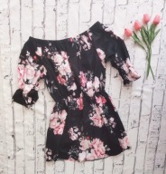 Sukienka damska S czarna kwiaty