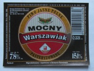ETYKIETA PIWO JASNE PEŁNE WARSZAWIAK MOCNY BROWAR KONSTANCIN