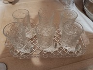 tacka i 6 kieliszków buty szklane PRL