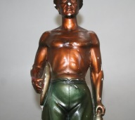 ART-DECO RZEŹBA MĘŻCZYZNA GÓRNIK GIPS 40 cm.