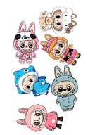 Opłatek na Tort Labubu Dekoracja do Tortu na Urodziny Wydruk Cukrowy