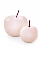 21811 DEKORACJA JABŁKA CERAMICZNE BIAŁE PERŁOWE KOMPLET 2 SZT