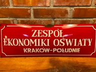 Szyld instytucji, tablica, emalia, antyk