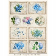 LEMONCRAFT papier ozdobny A4 - VINTAGE TIME 006 - zestaw 5 sztuk