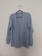 Jasnoniebieski żeberkowy rozpinany sweter kardigan plus size 50