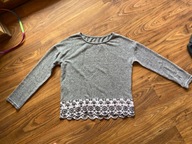 Szara bluzeczka biała falbanka wzorki