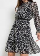 Okazja !_NOWA 199zł klasyczna WYSZCZUPLAJĄCA sukienka_FALBANA_halka r.44/46