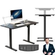 BIURKO ELEKTRYCZNE REGULOWANA WYSOKOŚĆ 120CM CZARNE NOWOCZESNE 120X60CM