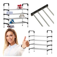STOJAK NA BUTY REGAŁ SZAFKA 4 POZIOMY METALOWA ORGANIZER DO PRZEDPOKOJU
